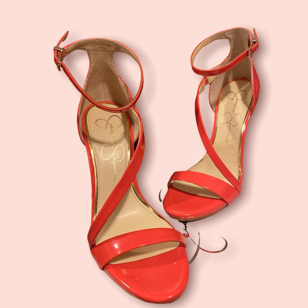 Grapefruit Patent Leather Sexy Jessica Simpson Heels